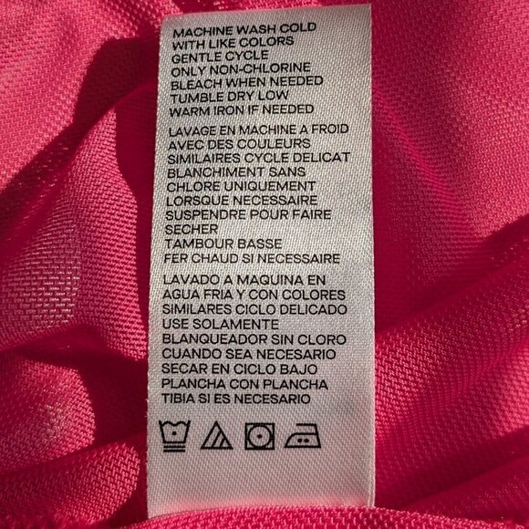 Good American Ruched Sheer Mini Shirt Dress Size 4XL Pink Long Sleeve Button NWT - Picture 14 of 16